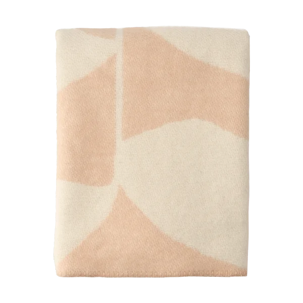 Scandi Living Leaf Wolldecke 130x180 cm Peach