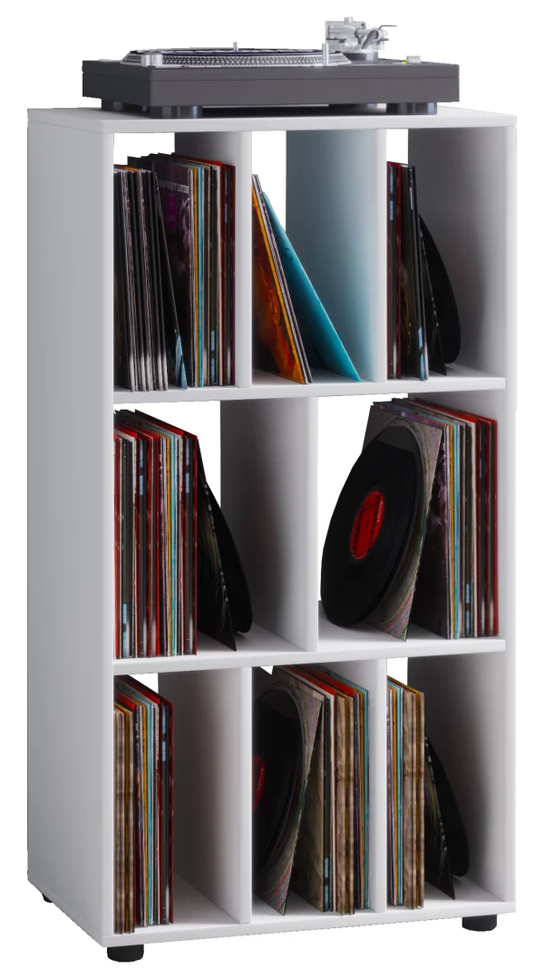 Schaltino Regal retro für LP Platten Rack 8 Regale weiß.