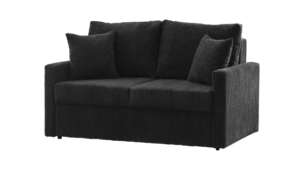 Schlafsofa Cord anthrazit 2-Sitzer 159 cm - BERGAMO