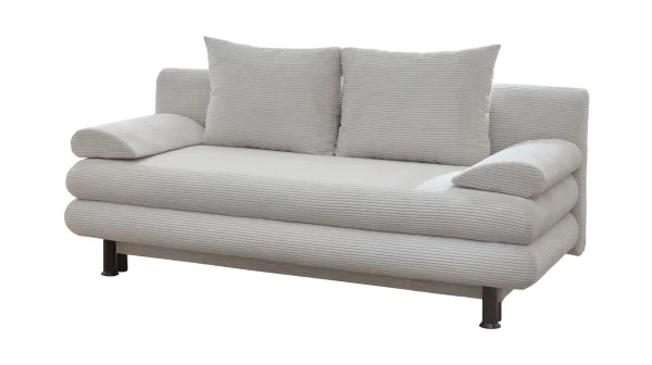 Schlafsofa Cord beige mit Bettkasten Federkern 190 cm - AVENDA