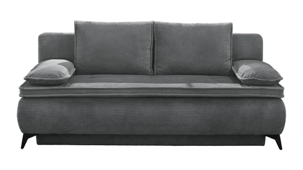 Schlafsofa Cord grau Bettkasten Dauerschläfer 205 cm - DREAMER