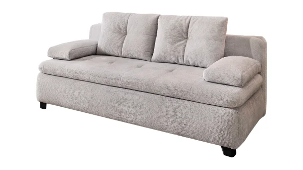 Schlafsofa grau Bettkasten Dauerschläfer 201 cm - BALU
