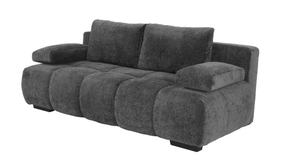 Schlafsofa grau mit Bettkasten 213 cm - RENO