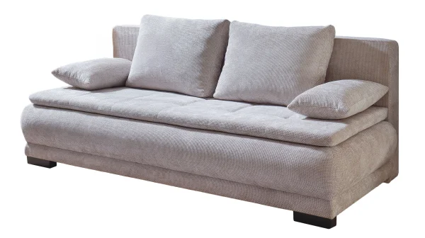 Schlafsofa grau mit Bettkasten Federkern 212 cm - LIAM