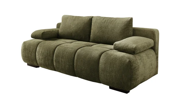 Schlafsofa grün mit Bettkasten 213 cm - RENO