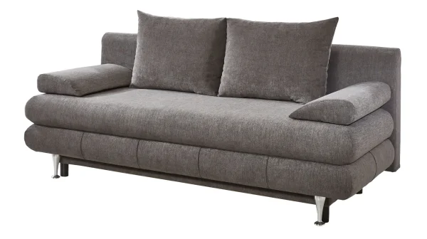 Schlafsofa taupe mit Bettkasten Federkern 196 cm - BENFELD