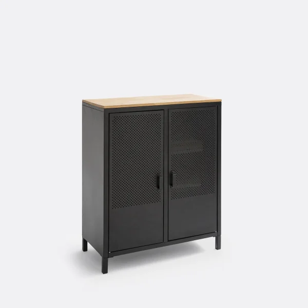Schrank Agama Mit 2 Türen, Stahl Und Eiche
