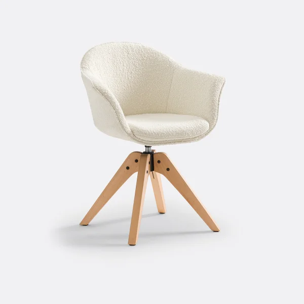 Schreibtischsessel Quilda, Drehbar, Bouclé