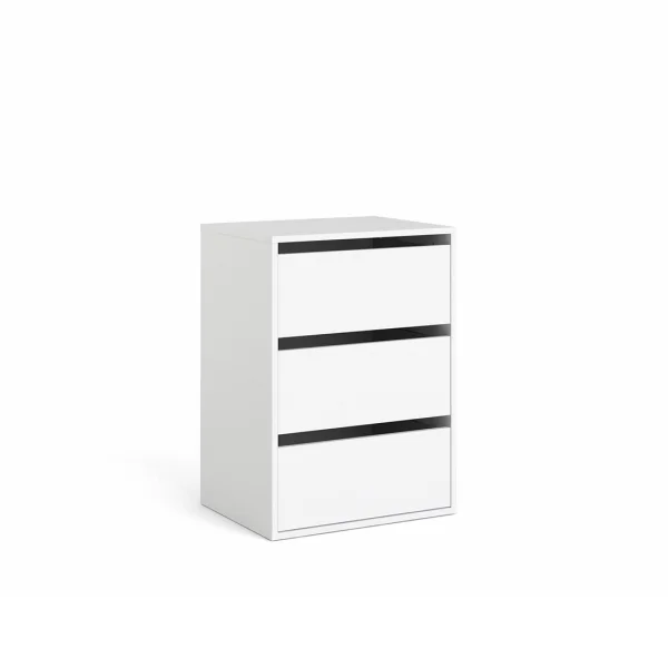 Schubladen Element für Kleiderschränke und Schiebetürenschränke weiss.