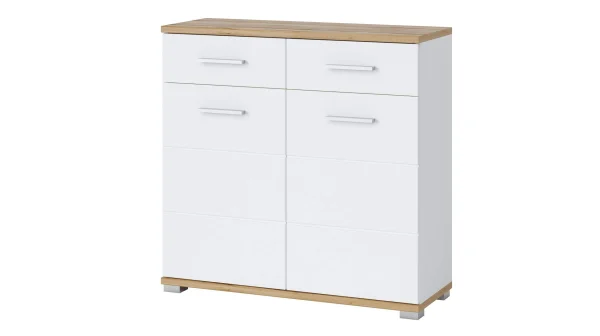 Schuhschrank alpinweiß  - Wotan Eiche 90 x 88 cm - HOLA