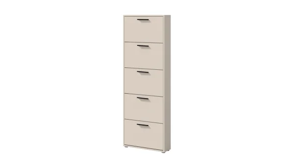 Schuhschrank beige 5-türig 59 x 169 cm - SAMMY