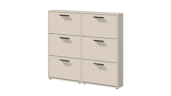 Schuhschrank beige 6-türig 116 x 103 cm - SAMMY