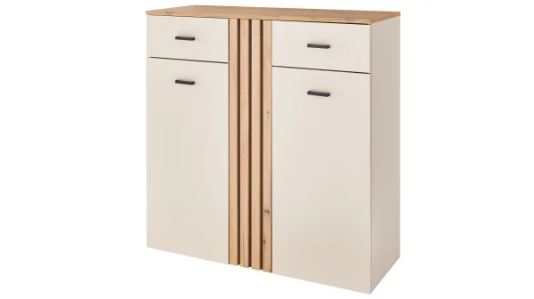 Schuhschrank mit Schubladen beige Evok Eiche 100 cm - LITUMO