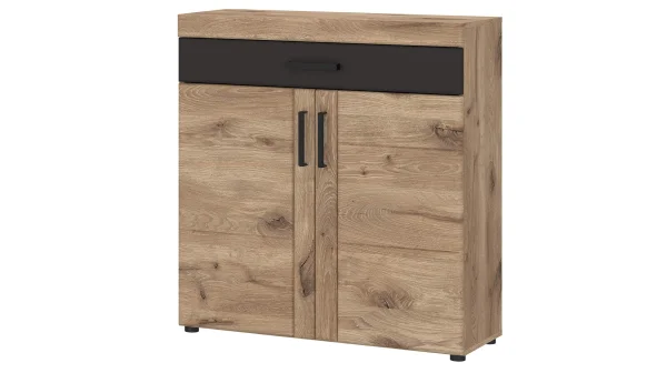 Schuhschrank Viking Eiche - grau 93 x 100 cm - GRANO