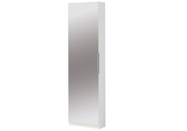 Schuhschrank weiß 180 cm - mit Spiegeltür - CALMA