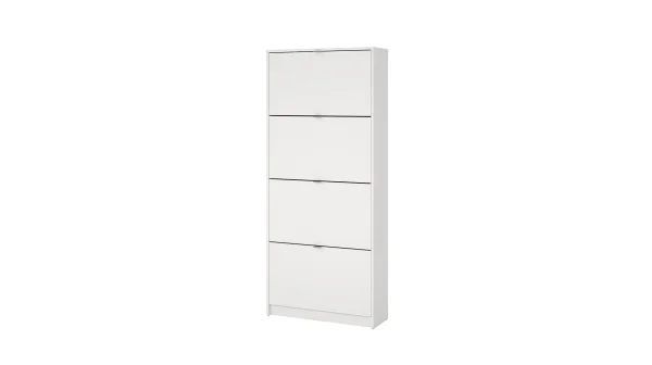 Schuhschrank weiß 70 x 162 cm - 4-türig - SHOES