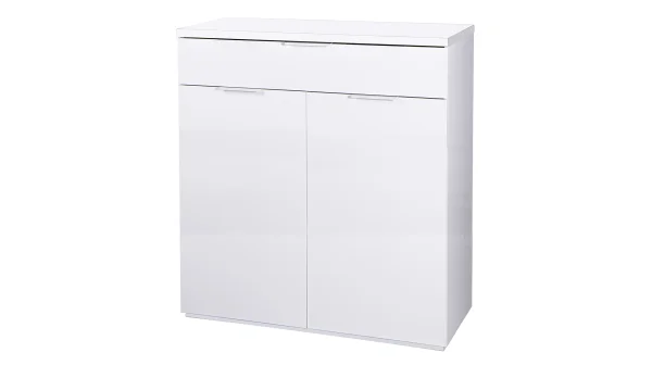 Schuhschrank weiß hochglanz 82 x 102 cm 2 Türen - MUNDI