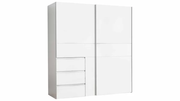 Schwebetürenschrank weiß Kleiderschrank 170 cm - WINN