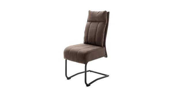 Schwingstuhl für Esszimmer braun Stoffbezug - AZUL