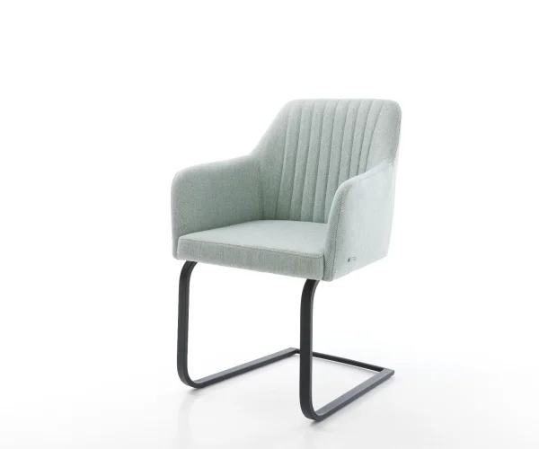 Schwingstuhl Greg-Flex Stripes Mint Freischwinger flach Schwarz