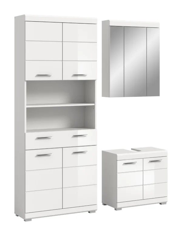 Scout Badmöbelset S77 hvid højglans, weiß.