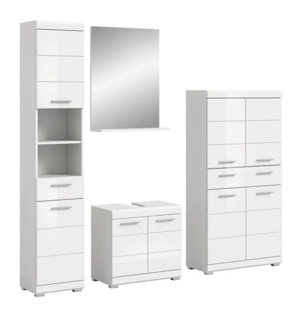Scout Badmöbelset S80 hvid højglans, weiß.