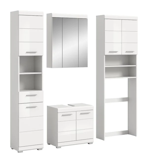 Scout Badmöbelset S82 hvid højglans, weiß.