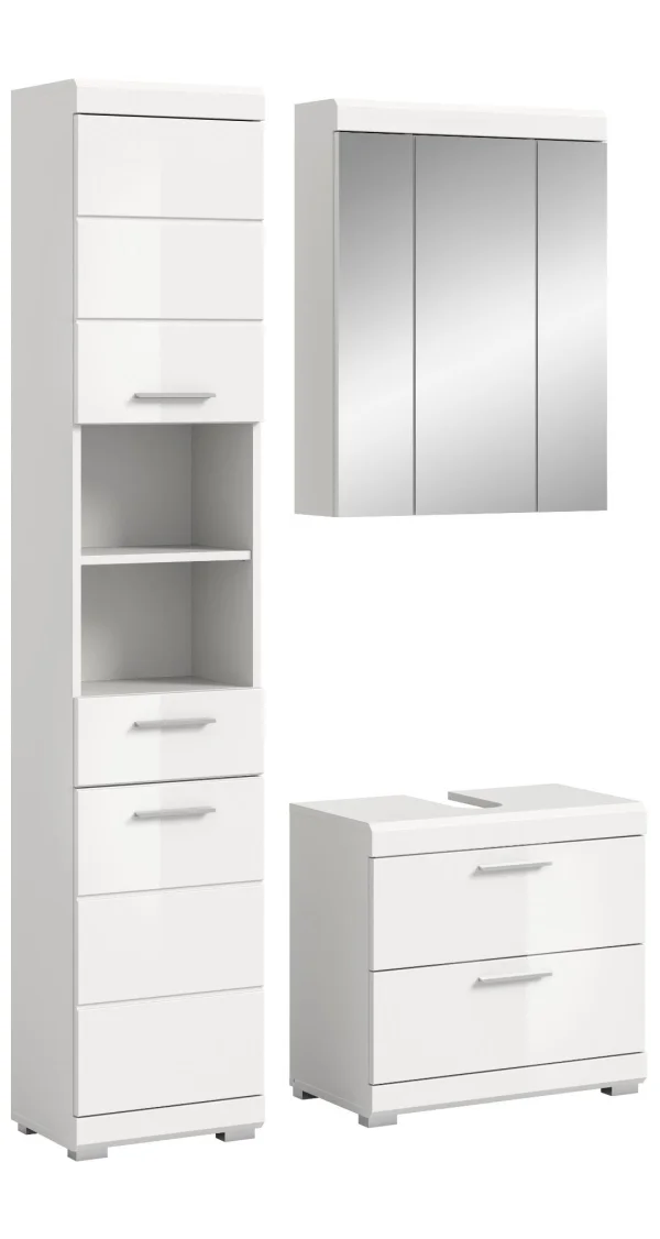 Scout Badmöbelset S85 hvid højglans, weiß.