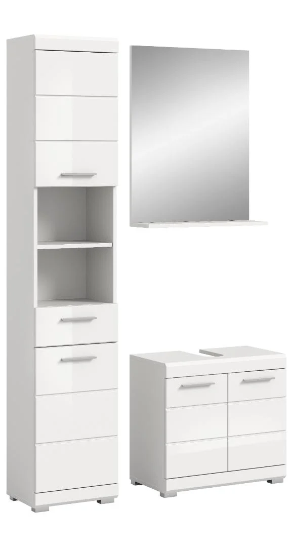 Scout Badmöbelset S86 hvid højglans, weiß.