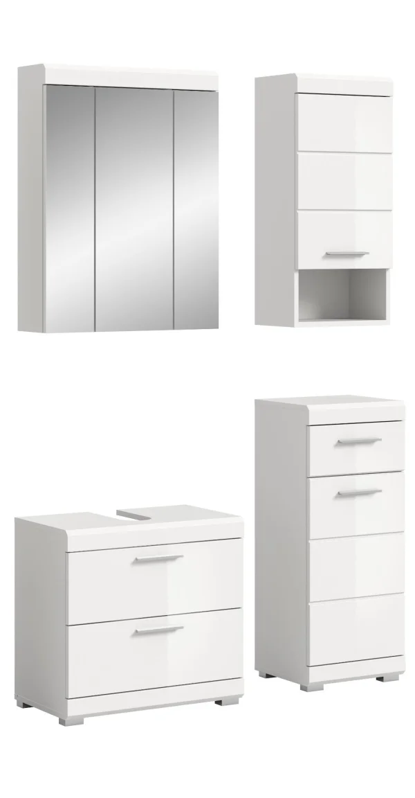 Scout Badmöbelset S91 hvid højglans, weiß.