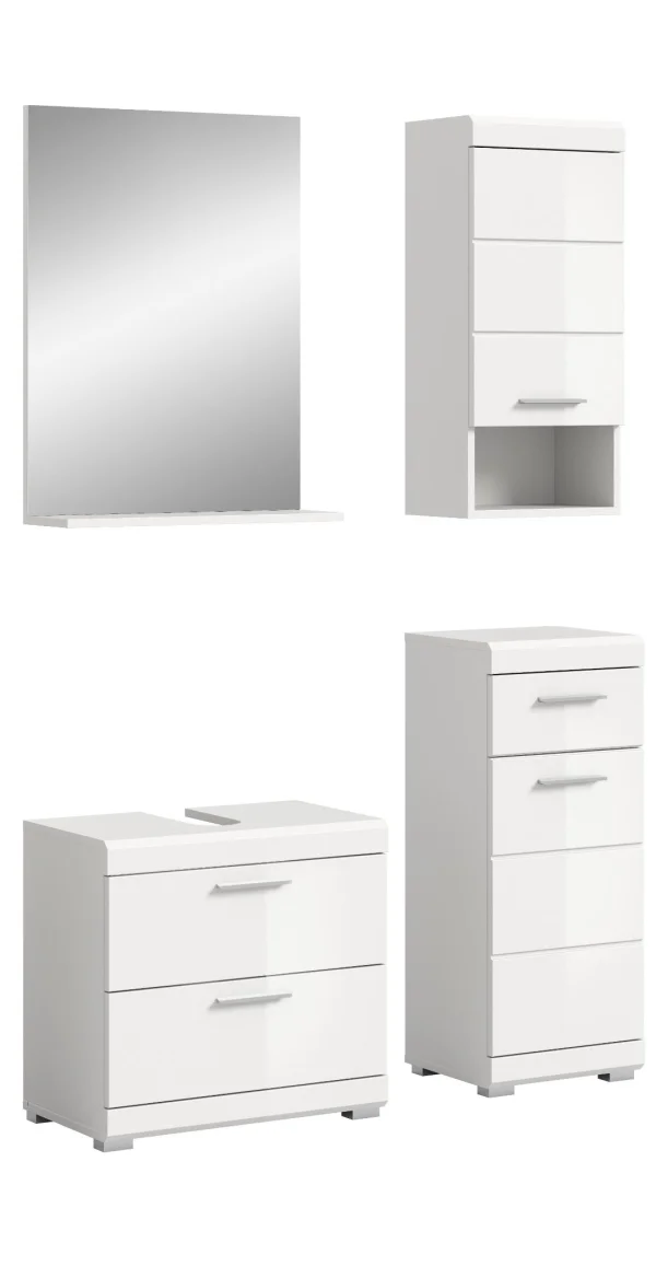 Scout Badmöbelset S92 hvid højglans, weiß.