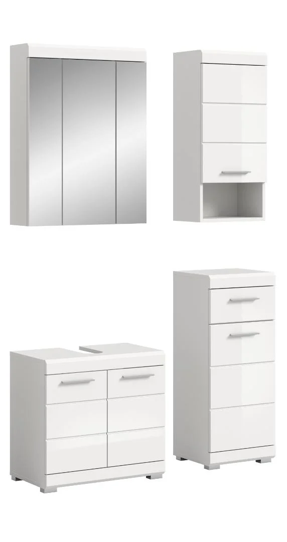 Scout Badmöbelset S96 hvid højglans, weiß.