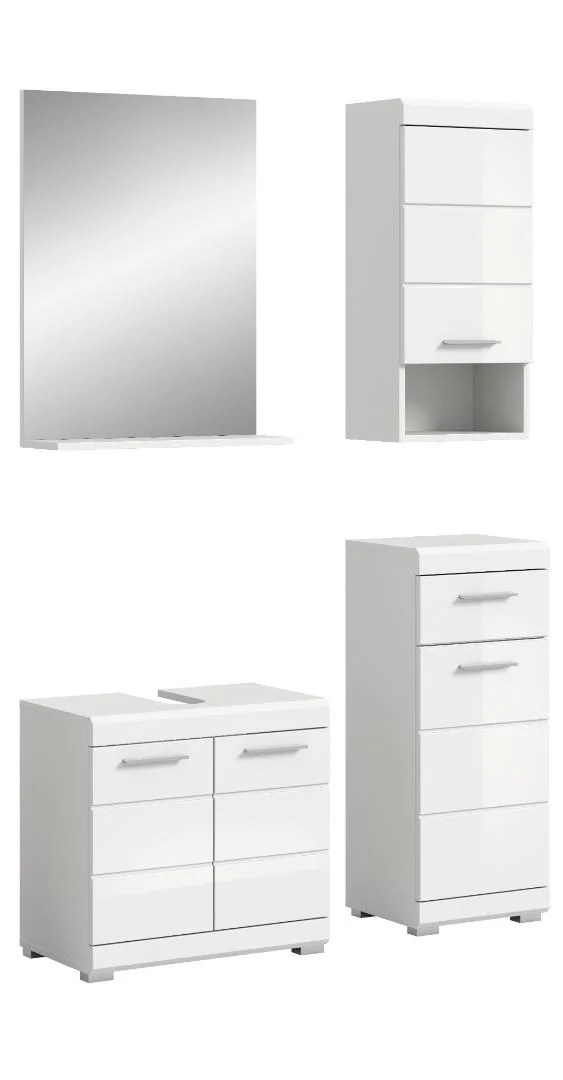 Scout Badmöbelset S97 hvid højglans, weiß.
