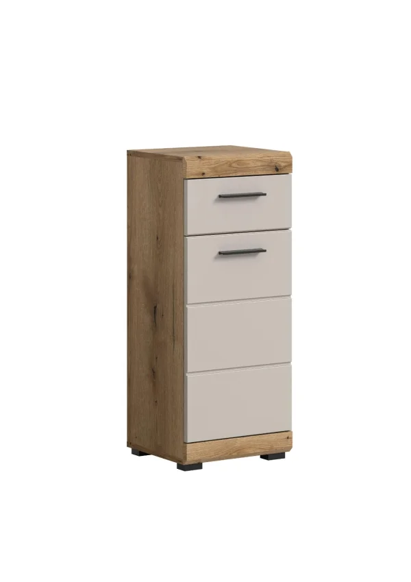 Scout Badschrank 1 Tür, 1 Schublade Kaschmir Dekor matt, Eiche Dekor.