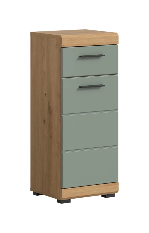 Scout Badschrank 1 Tür, 1 Schublade Salbeidekor, Eiche Dekor.