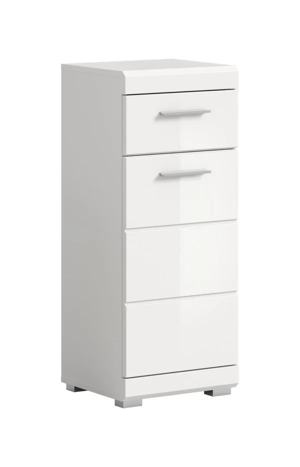 Scout Badschrank 1 Tür, 1 Schublade Weiß hochglanz, weiß.