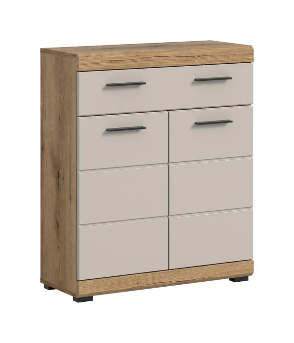 Scout Badschrank 2 Türen, 1 Schublade Kaschmir Dekor matt, Eiche Dekor.