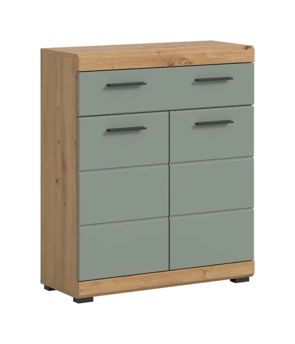 Scout Badschrank 2 Türen, 1 Schublade Salbeidekor, Eiche Dekor.