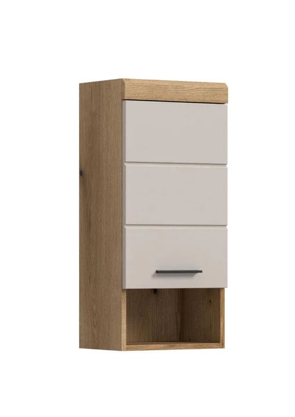 Scout Badschrank Wandhängend 1 Tür, 1 Regal Kaschmir Dekor matt, Eiche Dekor.