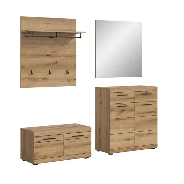 Scout Garderobenmöbel Set 4 Teile Eiche Dekor.