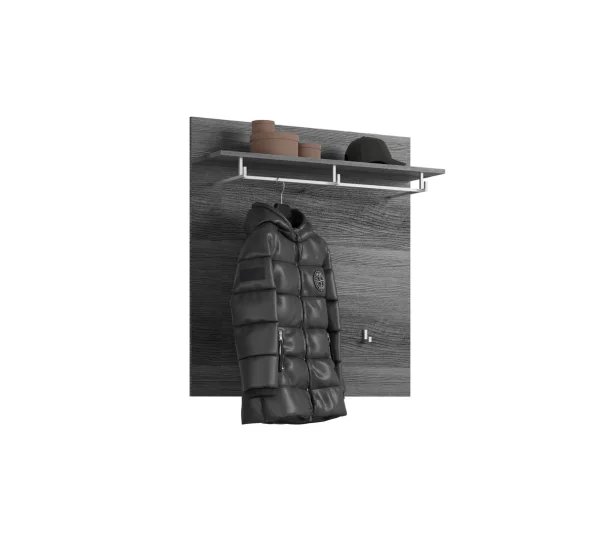 Scout Wandgarderobe 3 Kleiderhaken grau.