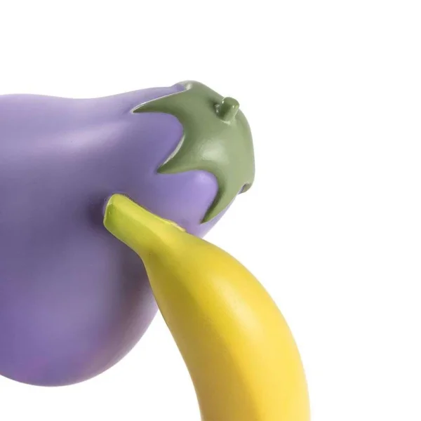 SELETTI - Aubergine Tischleuchte, lila/grün/gelb, 31 cm