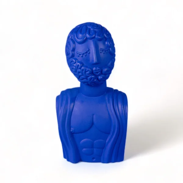 SELETTI - Magna Graecia Man Bildhauerei Terracotta Bust Blau