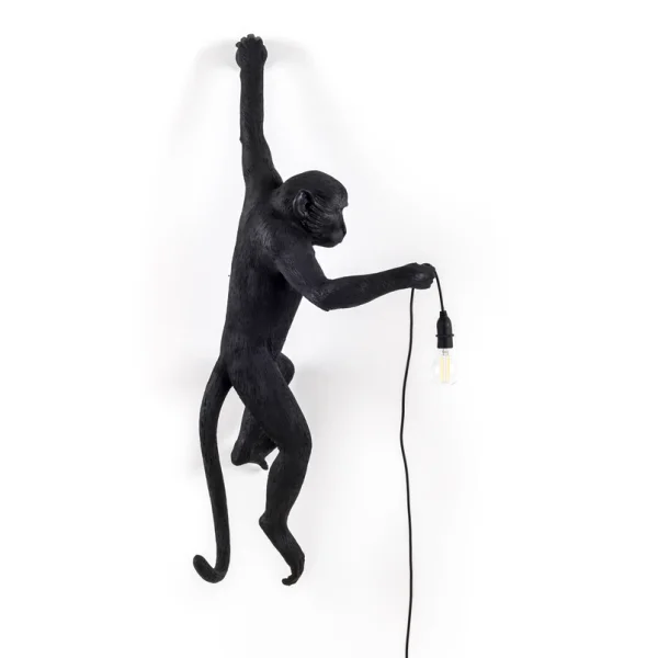 SELETTI - Monkey Hanging Außenwandleuchte Left Schwarz