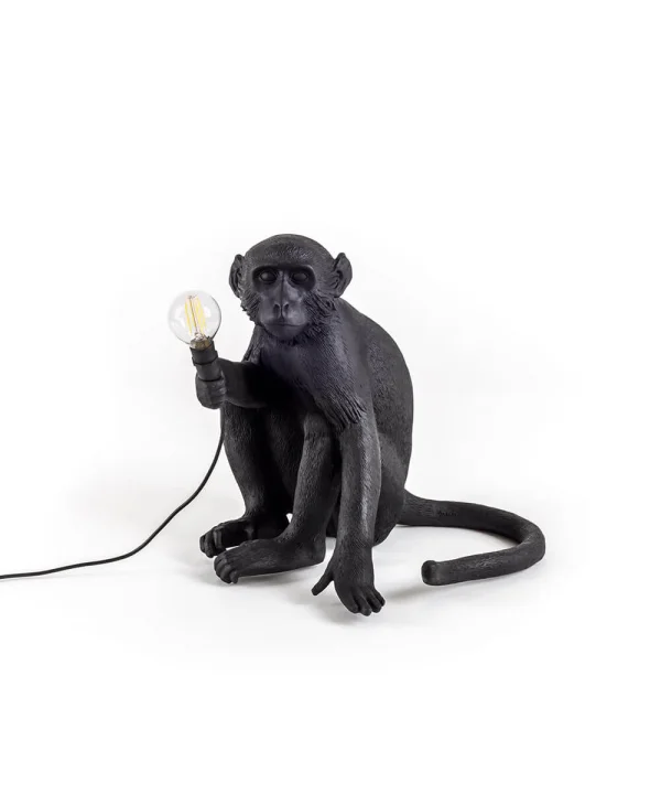 Seletti - Monkey Sitting Außen Tischleuchte Schwarz