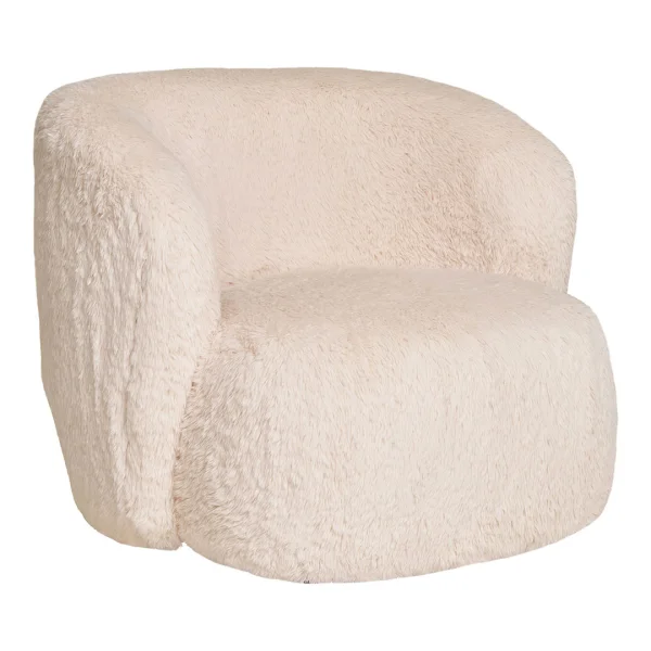 Setubal Sessel Imitiertes Fell offwhite.