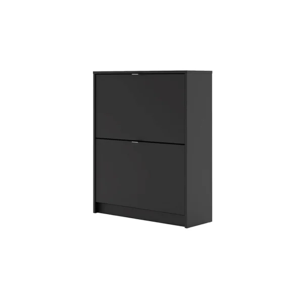 Shane Schuhschrank 2 Klapptüren 2R schwarz matt.