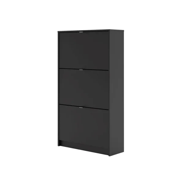 Shane Schuhschrank 3 Klapptüren 2R schwarz matt.
