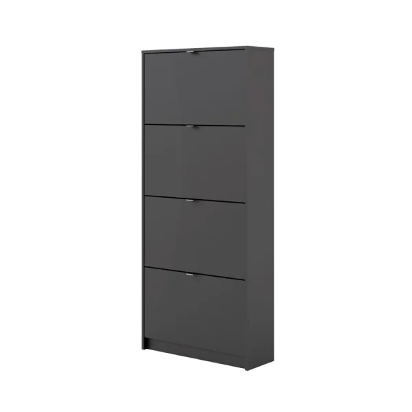 Shane Schuhschrank 4 Klapptüren 2R schwarz matt.