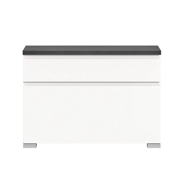 Shoelove Schuhschrank 1 Klaptür, 1 Schublade 95x67cm weiß,grau.
